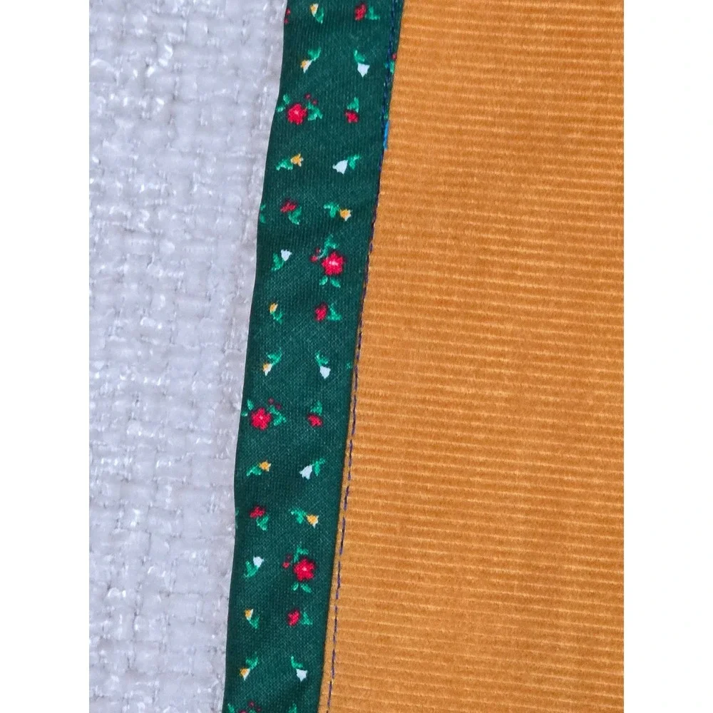Vintage Hand Tied Patchwork Quilt Throw Corduroy Texture Retro‎ Boho 47x59 Multi